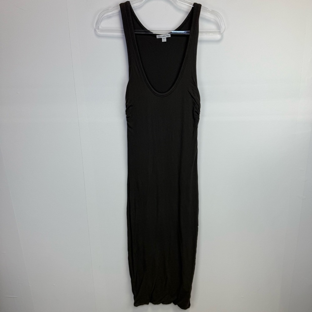 Standard‎ James Perse Gray Midi Ruched Twisted Bodycon Dress classic essential 2